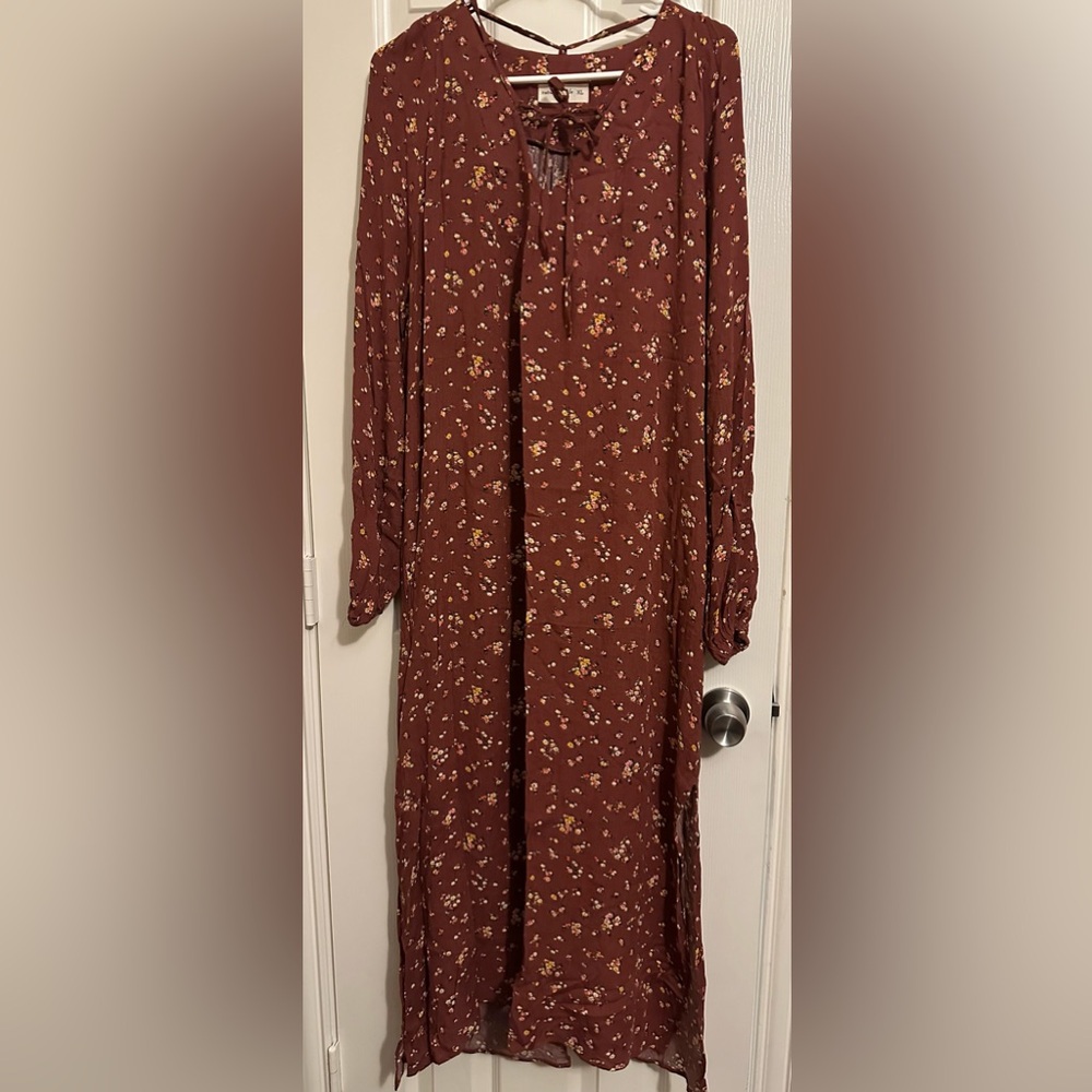 Natural Life Fall Floral MIDI Dress